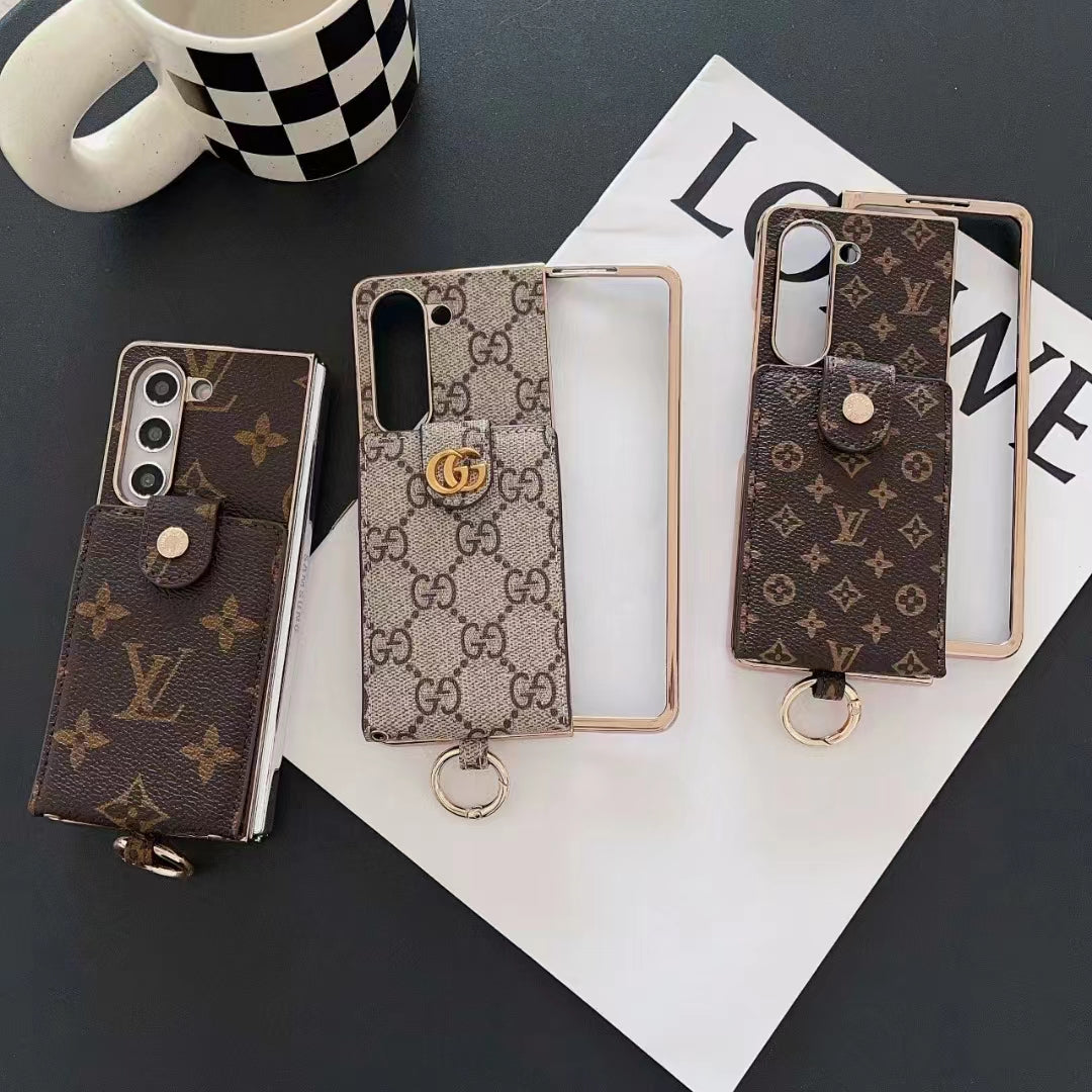 LUXURY ELECTROPLATING MONOGRAM CARD HOLDER CROSSBODY SAMSUNG Z FOLD CASE Roxy New