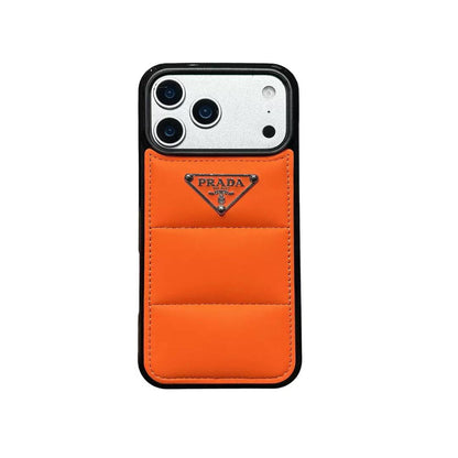 Luxury Puffer Pocket Logo Case - iPhone 12-18 Pro & Pro Max