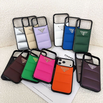 Luxury Puffer Pocket Logo Case - iPhone 12-18 Pro & Pro Max