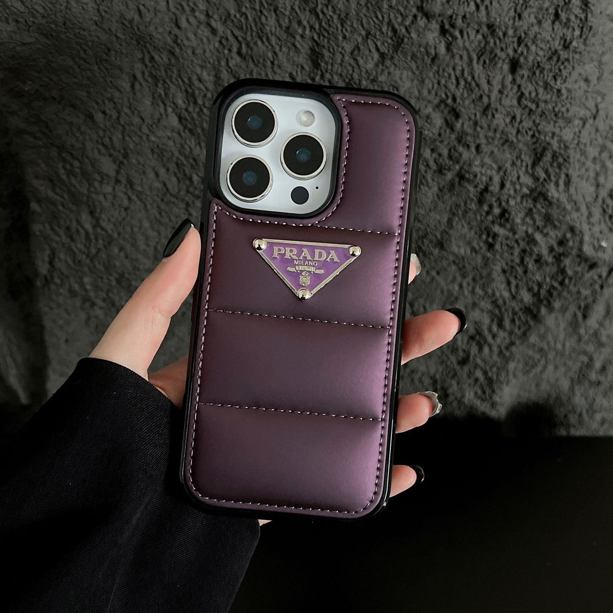 Luxury Puffer Pocket Logo Case - iPhone 12-18 Pro & Pro Max
