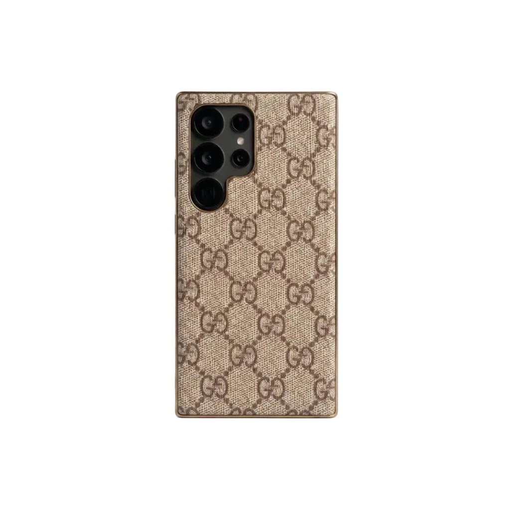 Luxury GG Monogram Slim Case for Samsung Galaxy S22-S25 Series