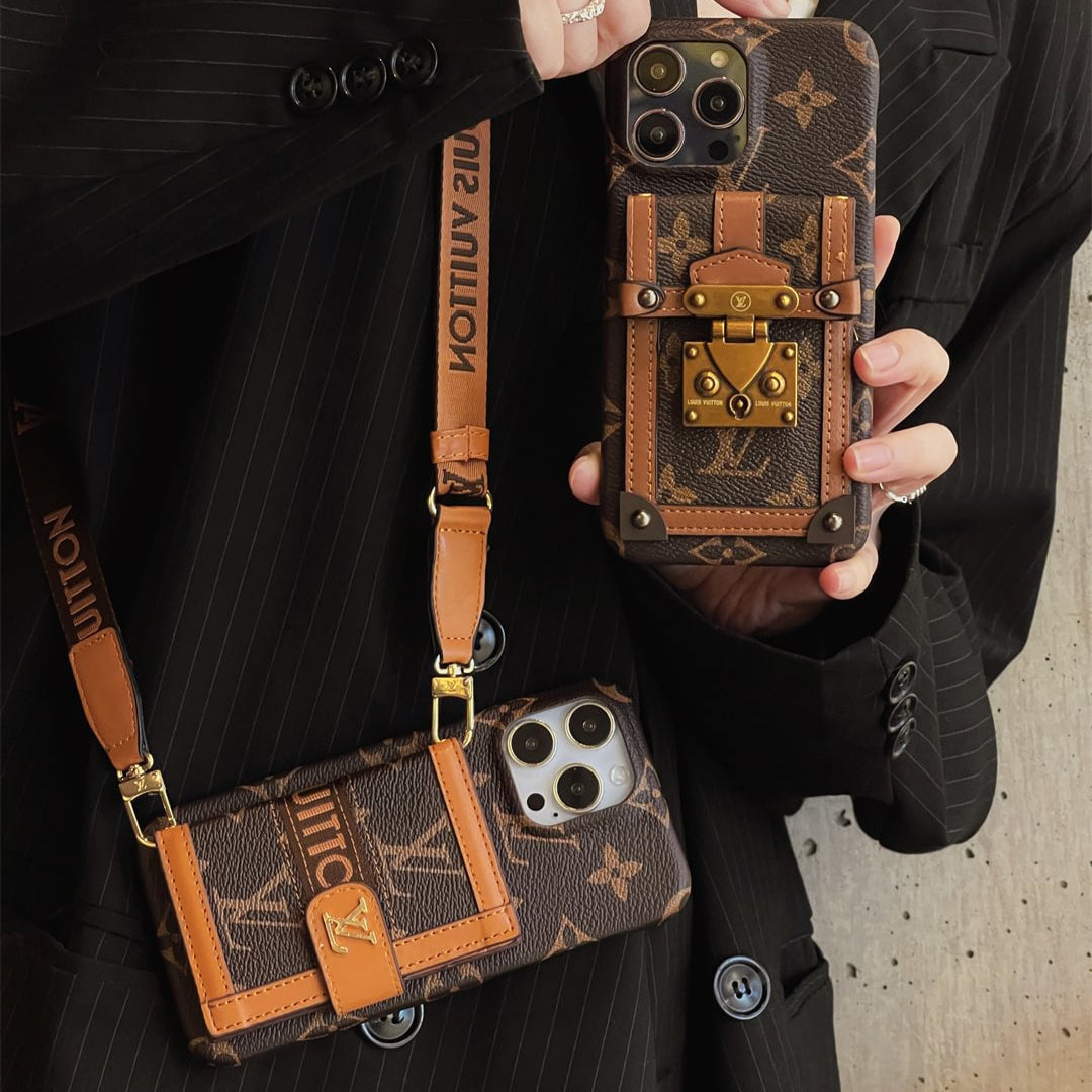 Canvas Leather Wallet Card Holder Crossbody iPhone Case theroxymob