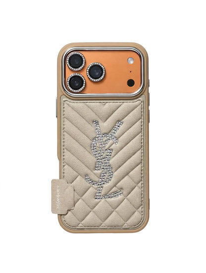 Luxury YSL Quilted Leather Phone Case For iPhone 13-18 Pro & Pro Max