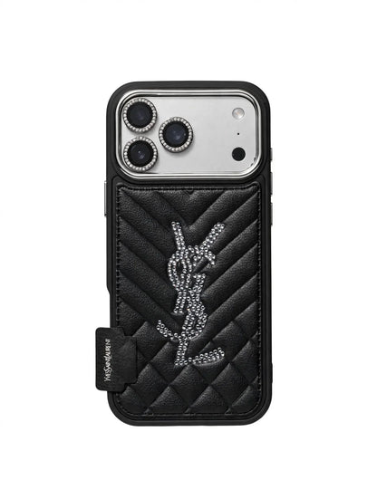 Luxury YSL Quilted Leather Phone Case For iPhone 13-18 Pro & Pro Max
