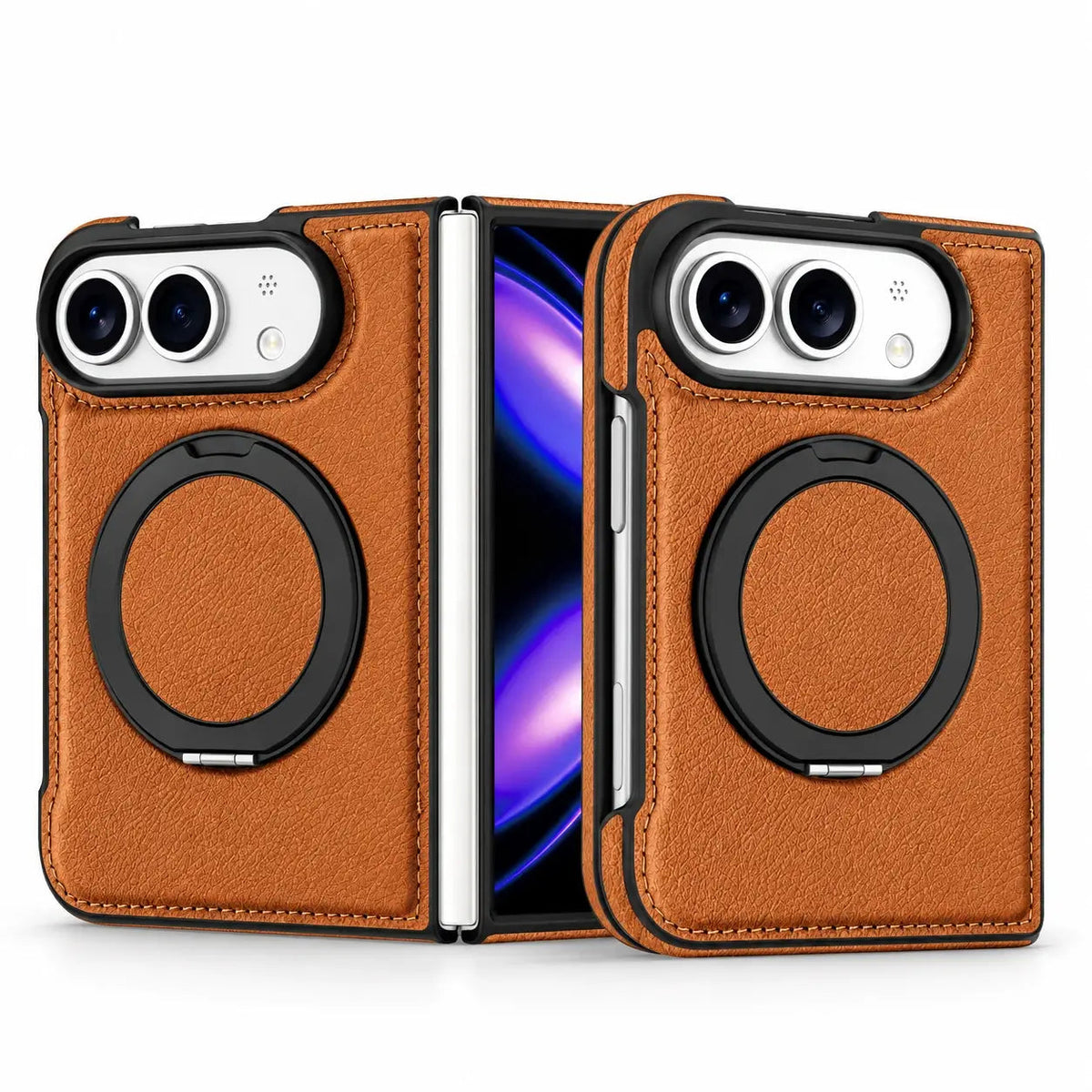 Leather Ring Stand Case for iPhone Duo