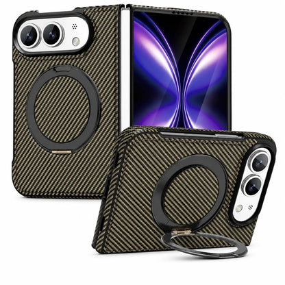 Carbon Fiber Magnetic Ring Stand Case for iPhone Duo