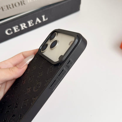 LV Embossed Monogram Matte Leather Case for iPhone 13-18 Pro & Pro Max