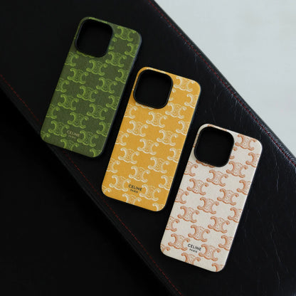 STRONG CELINE IPHONE CASE CLASSIC BEIGE FOR IPHONE 12-18 Pro & Pro Max