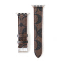 Coach Leather Apple Watch Band Brown Pattern