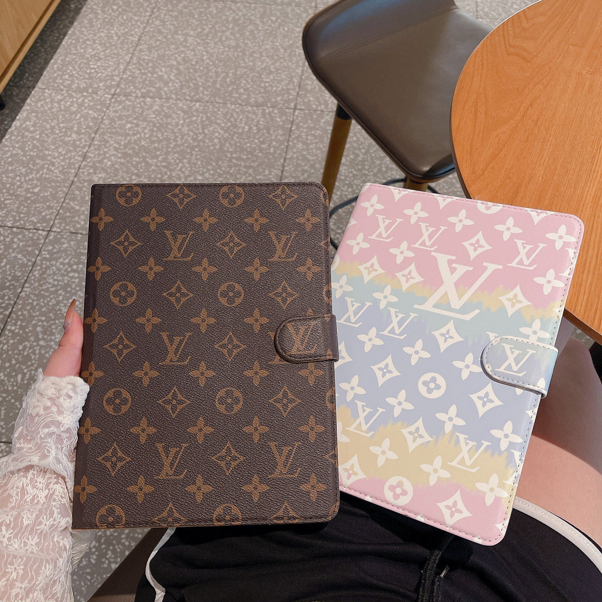 Samsung Galaxy Tab|Luxury Case Canvas Monogram Leather Fresh Summer Theme Pattern Roxy New