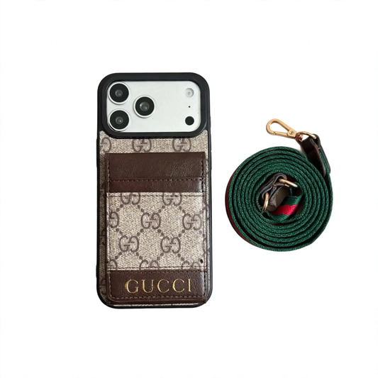Luxury Designer Case with Round Pouch - iPhone 12-18 Pro & Pro Max