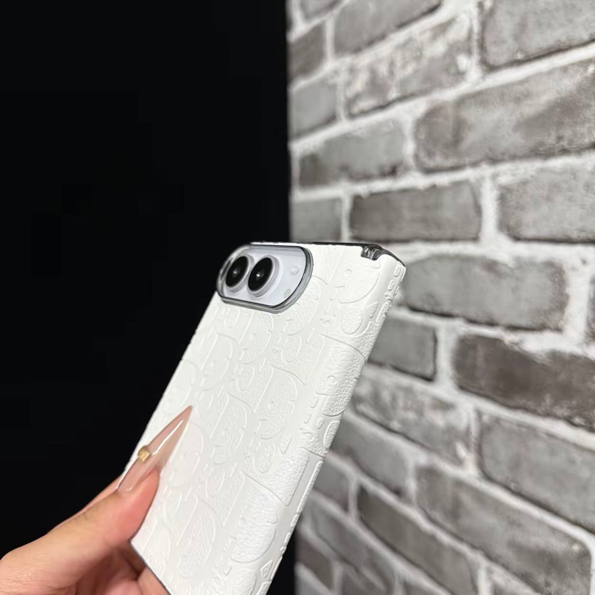 Textured Monogram Dior Case for iPhone Duo