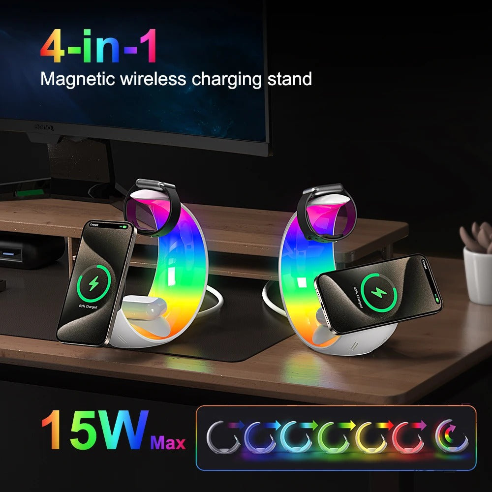 4 in 1 Magnetic Wireless Charger Stand 15W Fast Charging theroxymob