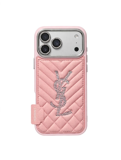 Luxury YSL Quilted Leather Phone Case For iPhone 13-18 Pro & Pro Max
