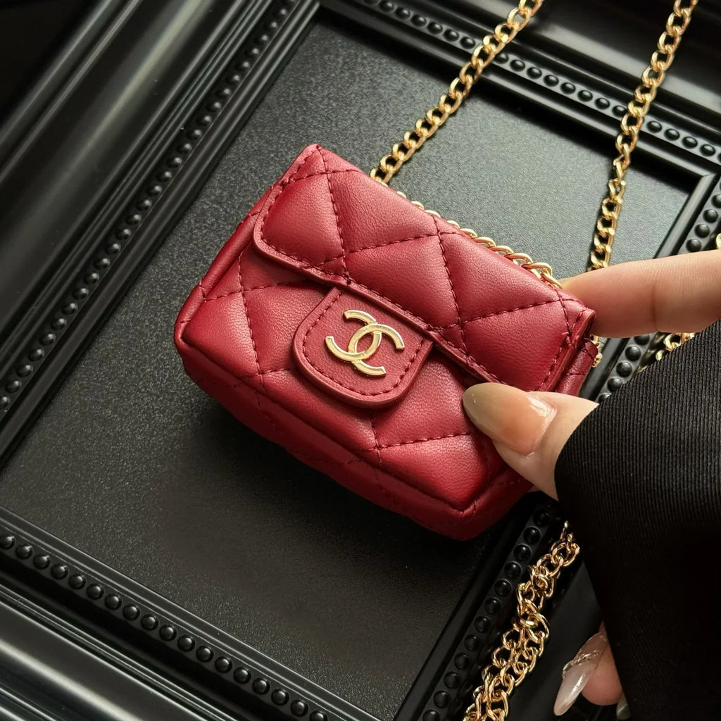 Elegant Leather Chanel AirPods Cases Black